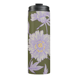 Handgezeichnete abstrakte Blume. Zugkraft Thermosbecher