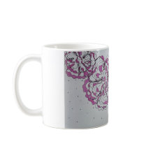Handgezeichnete abstrakte Blumengrafik-Mug