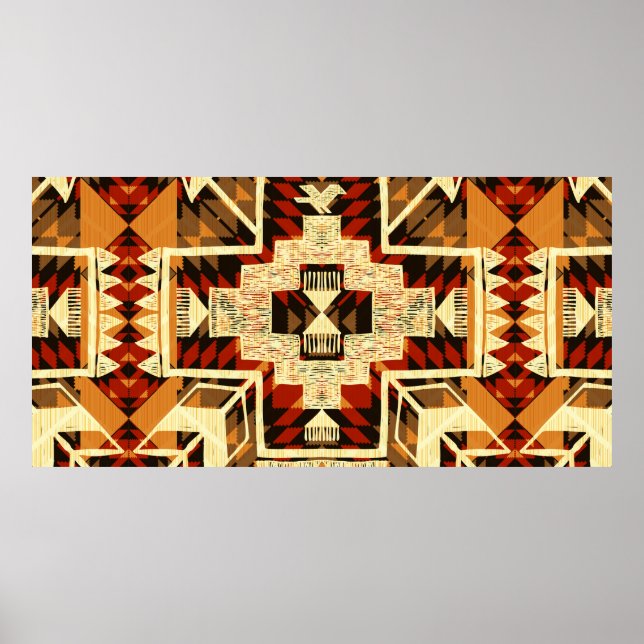 Handgezeichnete abstrakte Illustration in US-ameri Poster (Vorne)