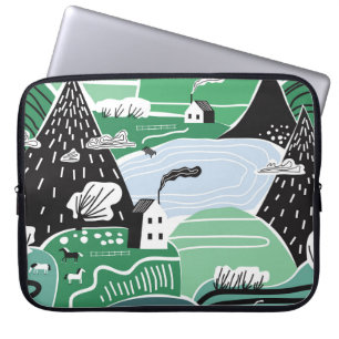 Handgezeichnete abstrakte skandinavische Grafikill Laptopschutzhülle