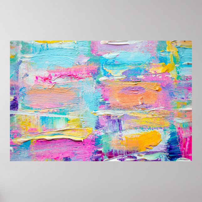 Handgezeichnete Acrylmalerei. Abstrakte Kunst Poster (Vorne)