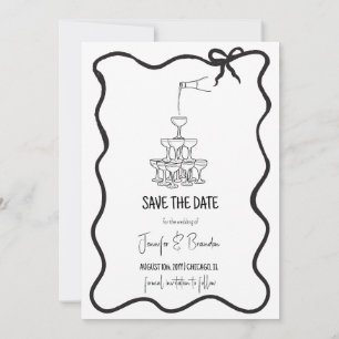 Handgezeichnete alte Geld-Save-the-Date-Foto Einladung