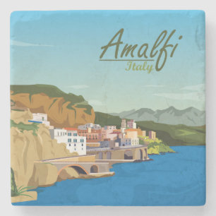 Handgezeichnete Amalfi Italien Landschaftslandscha Steinuntersetzer