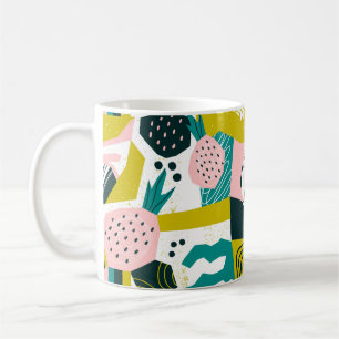 Handgezeichnete Ananas und verschiedene Formen, Fl Kaffeetasse