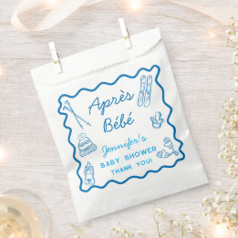 Handgezeichnete Apres-Ski personalisierte Babypart Geschenktütchen