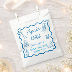 Handgezeichnete Apres-Ski personalisierte Babypart Geschenktütchen
