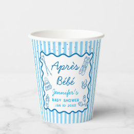Handgezeichnete Apres-Ski personalisierte Babypart Pappbecher