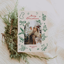 Handgezeichnete Arch Foto Weihnachtskarte