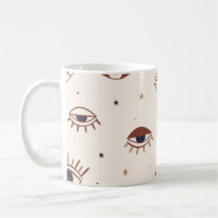 Handgezeichnete Augen Mystisches Nahtloses Muster. Kaffeetasse