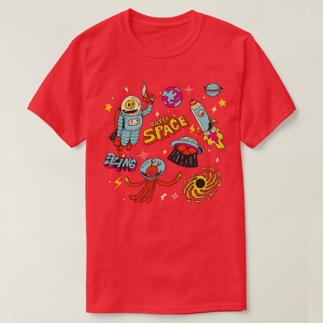 Handgezeichnete Außenflächen T-Shirt (Design vorne)