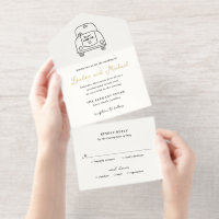 Handgezeichnete Auto-Doodle-Moderne Hochzeit