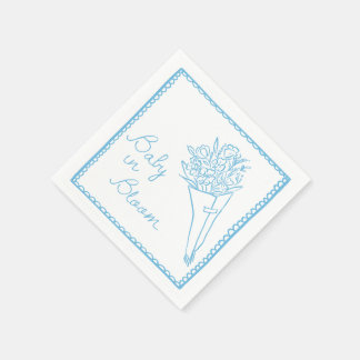Handgezeichnete Baby-in-Blüte-Bauernhof-Mark-Baby- Serviette