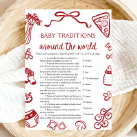 Handgezeichnete Baby-Traditionen rund um das Welts