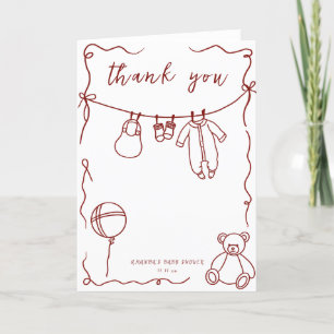 Handgezeichnete Babykleidung Baby Shower Danke