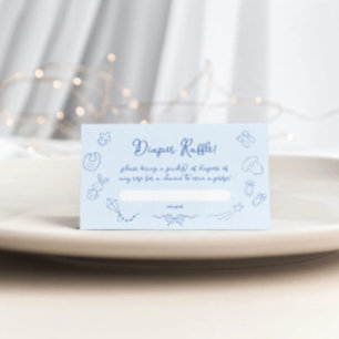 Handgezeichnete Babyparty, Bow Boy Windel-Raffle Begleitkarte