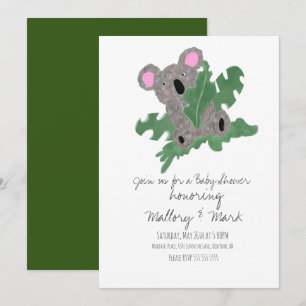 Handgezeichnete Babyparty mit Koala Einladung