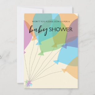 Handgezeichnete Balloon Baby Shower Einladung Vorl