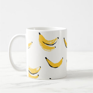 Handgezeichnete Bananen, stilvolles nahtloses Must Kaffeetasse