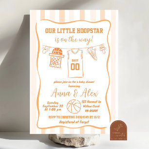 Handgezeichnete Basketball-Baby-Shower-Einladung Einladung