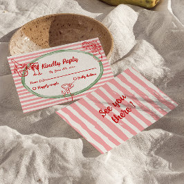 Handgezeichnete, bemalte, gerötete Rahmen Hochzeit RSVP Karte