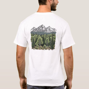 Handgezeichnete Berglandschaft Rustikale Natur & F T-Shirt