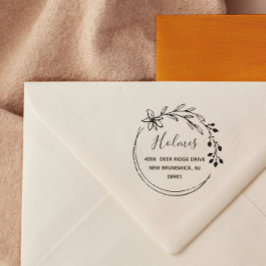 Handgezeichnete Berry-Blume Name und Anschrift Gummistempel