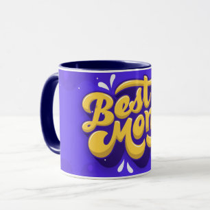 Handgezeichnete beste Mama je Lila Kaffee Tasse