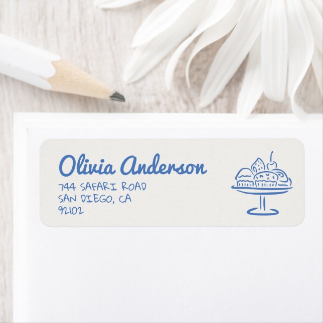 Handgezeichnete blaue Bun in der Oven Baby Boy Dus (Insitu)