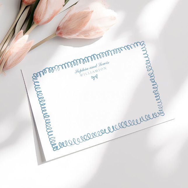 Handgezeichnete blaue Strumpfhose Mitteilungskarte (Von Creator hochgeladen)