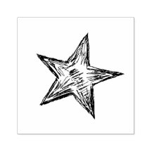 Handgezeichnete Bleistift-Star-Briefmarke
