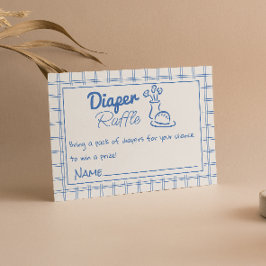 Handgezeichnete Blue Bread Vase Baby Boy Diaper Ra Begleitkarte