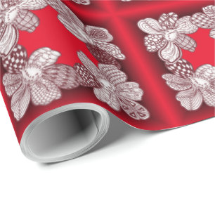 Handgezeichnete Blume auswählen Geschenkpapier