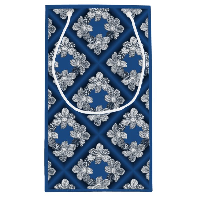 Handgezeichnete Blume auswählen Kleine Geschenktüte (Rückseite)