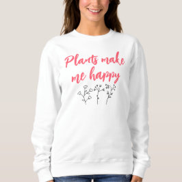 Handgezeichnete Blume Doodles Schwarz/Weiß Sweatshirt