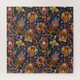 Handgezeichnete Blume: farbiges Marinemuster Puzzle