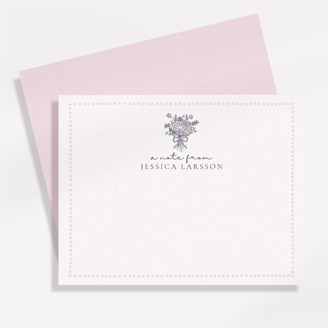 Handgezeichnete Blume, gepunkteter Rahmen, eine Ka Einladung (Von Creator hochgeladen)