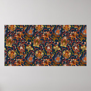Handgezeichnete Blume nahtlos Muster (Kachel). Col Poster