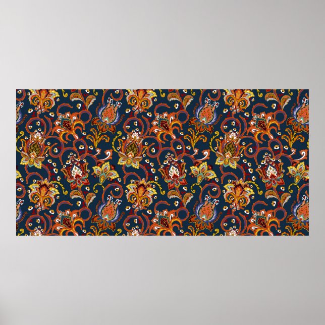 Handgezeichnete Blume nahtlos Muster (Kachel). Col Poster (Vorne)