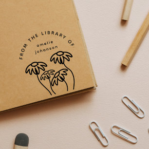 Handgezeichnete Blumen Einfaches benutzerdefiniert Gummistempel