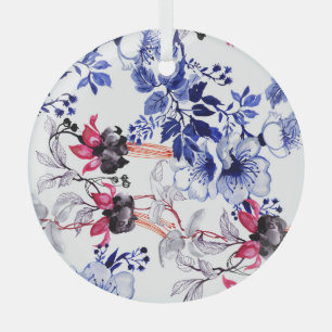 Handgezeichnete Blumen: Farbige Aquarellmalerei Ornament Aus Glas