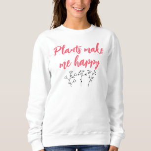 Handgezeichnete Blumen Kritzeleien Schwarzweiß Flo Sweatshirt