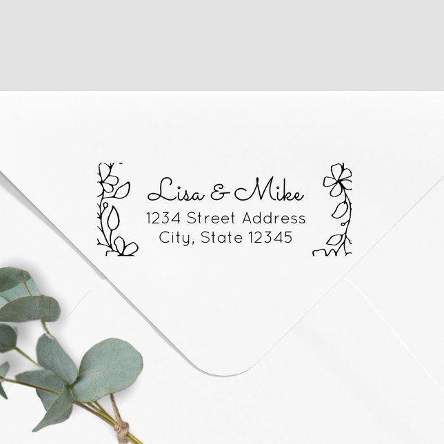 Handgezeichnete Blumenbezeichnungen Hochzeitsstift Permastempel (Von Creator hochgeladen)