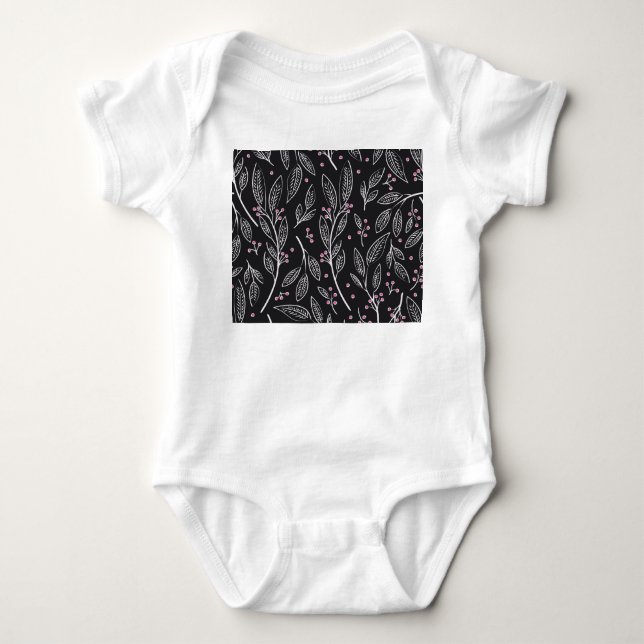 Handgezeichnete Blüte: Nahtloses Design Baby Strampler (Vorderseite)