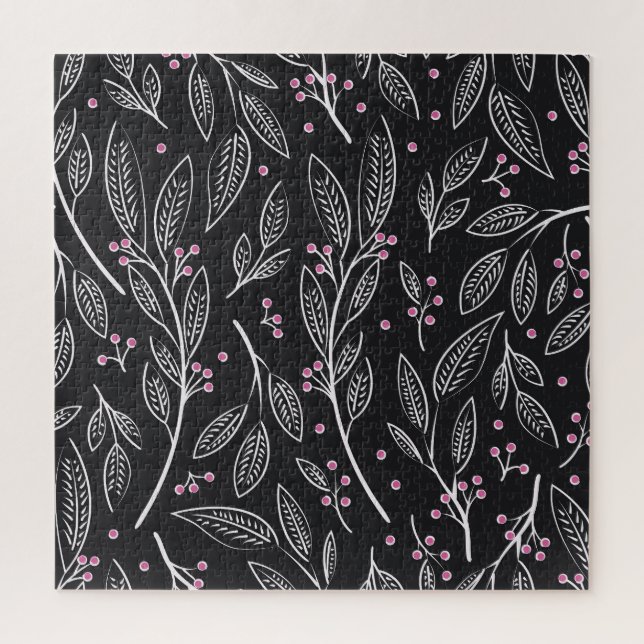 Handgezeichnete Blüte: Nahtloses Design Puzzle (Vertikal)