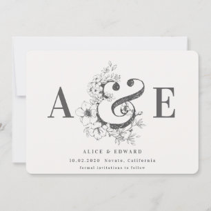 Handgezeichnete Blütenblätter Save the Date