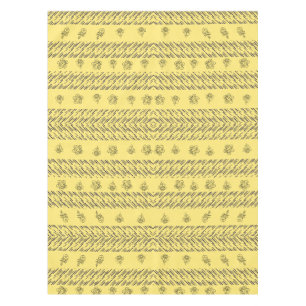 Handgezeichnete Boho-Blumen geometrische Linien in Tischdecke