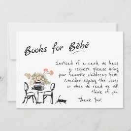 Handgezeichnete Bonjour Bebe Französische Bücher f Einladung