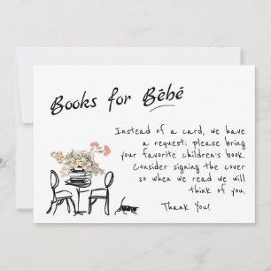 Handgezeichnete Bonjour Bebe Französische Bücher f Einladung