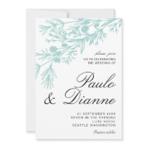 Handgezeichnete botanische Blätter zum Hochzeitsem