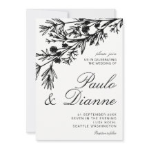 Handgezeichnete botanische Blätter zum Hochzeitsem